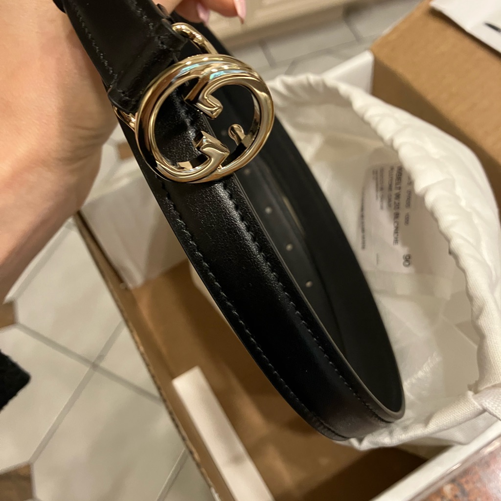 Gucci Black Leather Thin Blondie Belt (New With Tags)